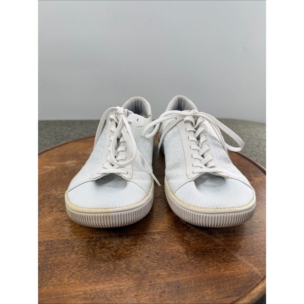 Flux Shoes Mens 9 Wm 10 White Knit Low-Top Sneakers Athletic Trainers Minimalist - Picture 2 of 12